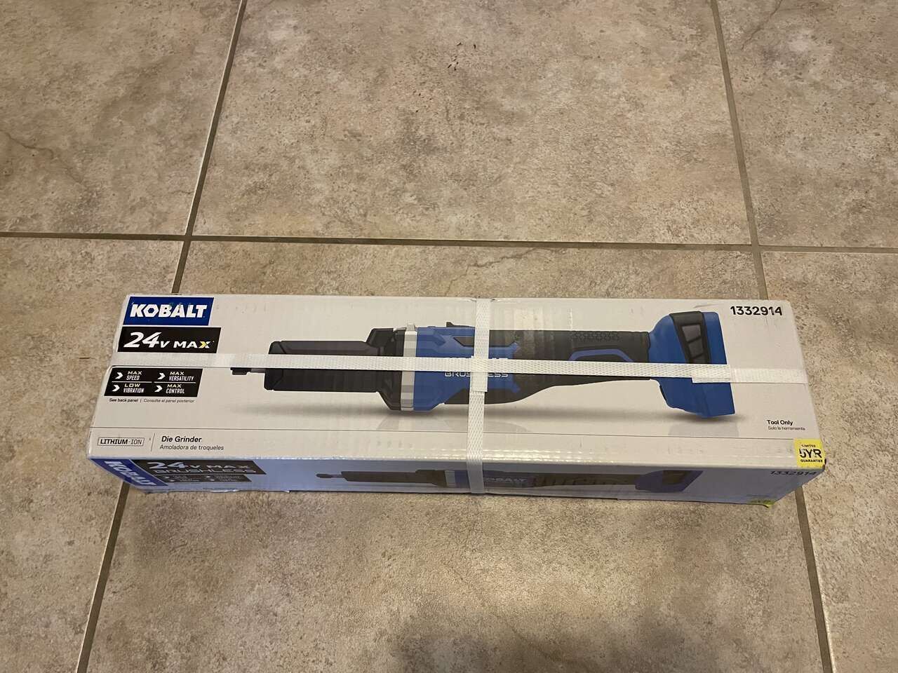 Brand new Kobalt 24-volt Max-Amp Sliding Switch Brushless Cordless Die Grinder tool. 