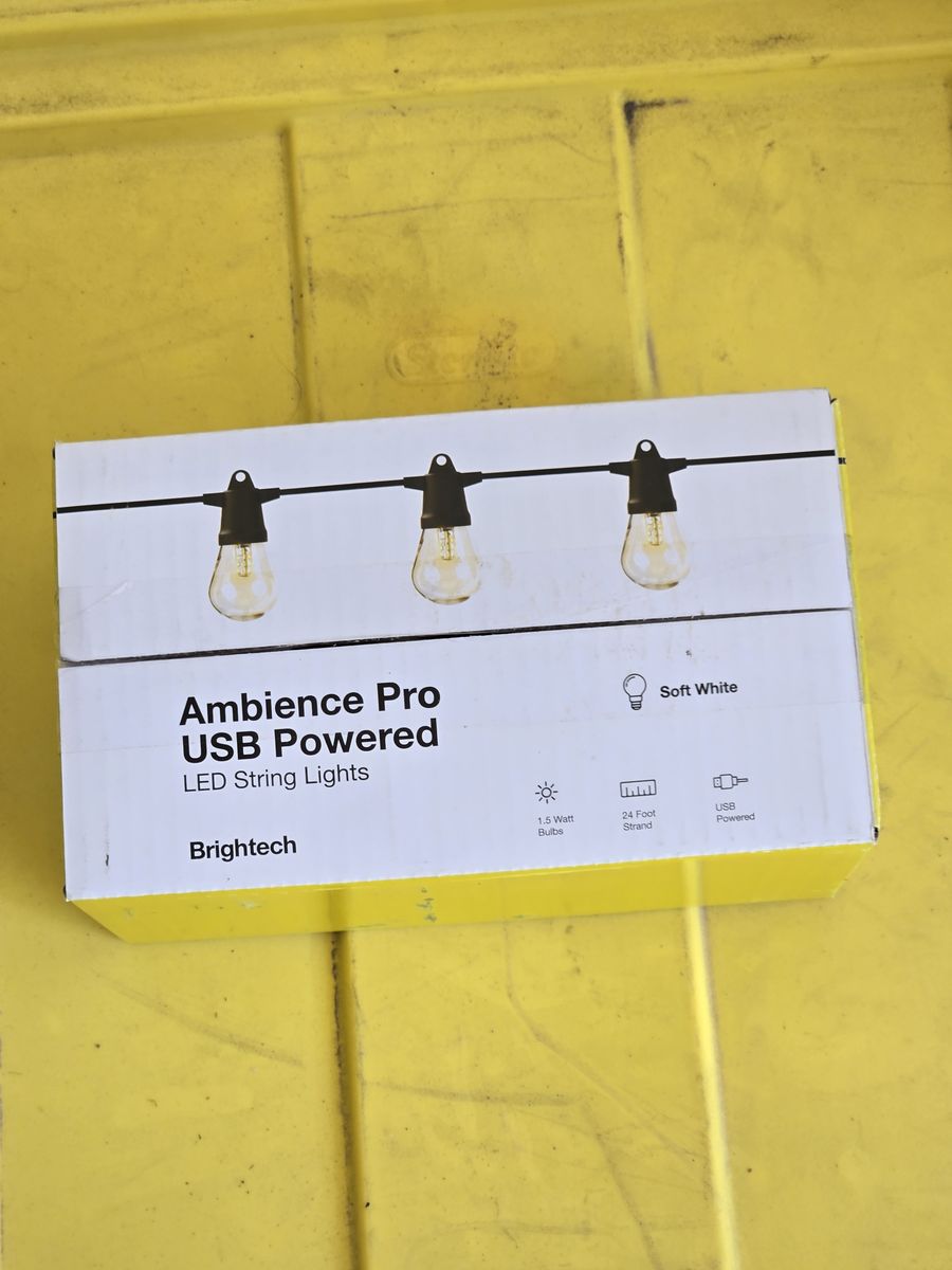 Brightech Ambience Pro USB Powered String Lights - 24 Ft Commercial Grade Waterproof String Lights, Outdoor Shatterproof