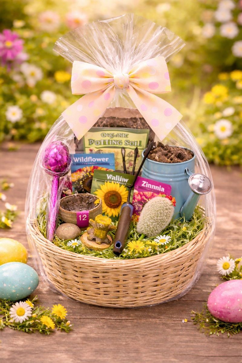 Easter baskets garden themed