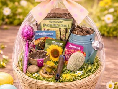 Easter baskets garden themed