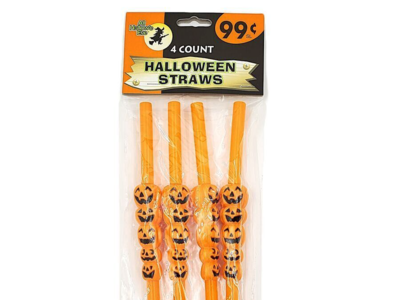 Vintage “All Hallow’s Eve” Halloween Jack-O’-Lantern Straws – Set of 4 – NEW