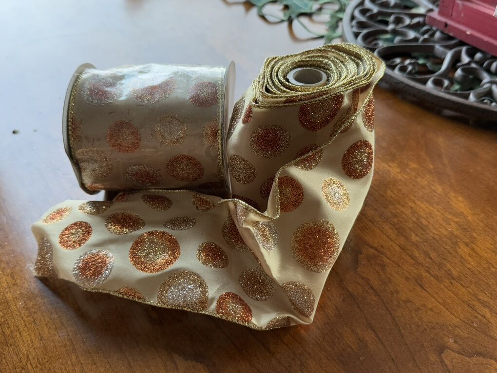 Polka Dot Wire Edged Ribbon $15 All