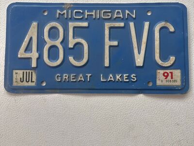 1990s Michigan License Plate
