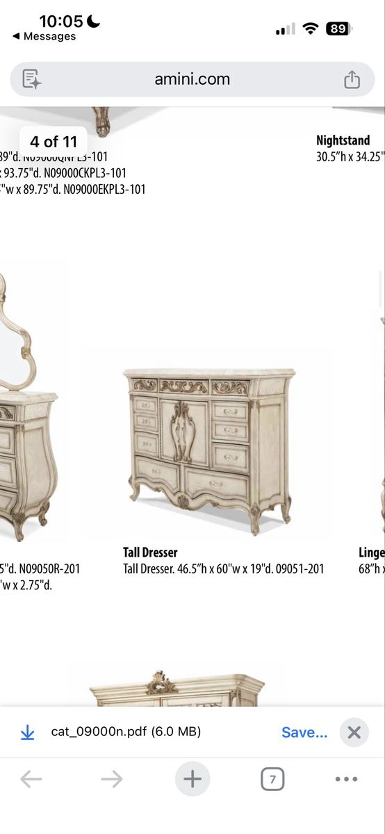 Michael Amini Tall Dresser *Damaged