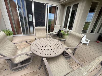 Patio Table and Chairs that both swivel & rock
