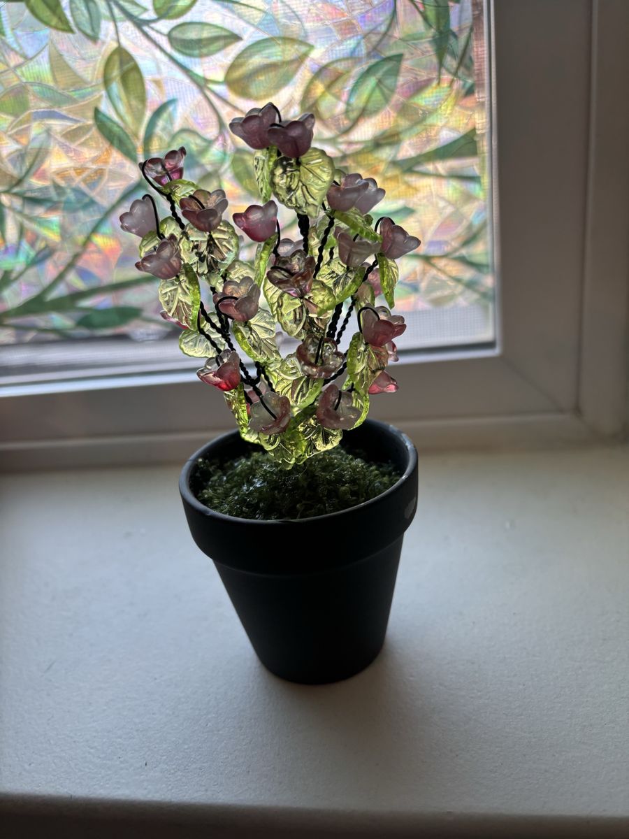 Handmade large glass beaded plants