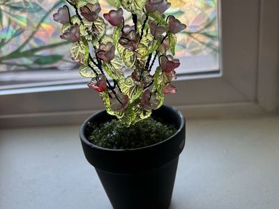 Handmade large glass beaded plants