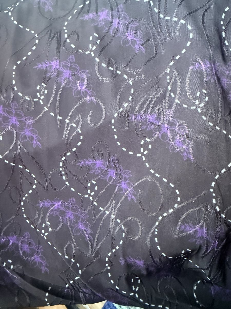 New. Purple Floral Patterned Fabric Roll - Material for Sewing & Crafts, Uncut