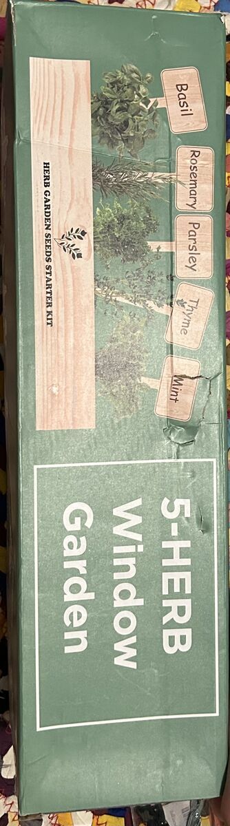 Herb garden seeds, starter kit, five herb window garden