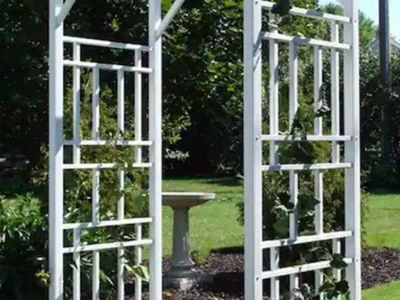 NIB White Vinyl PVC Arbor