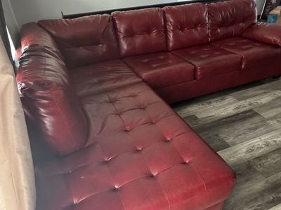 Leather sectional
