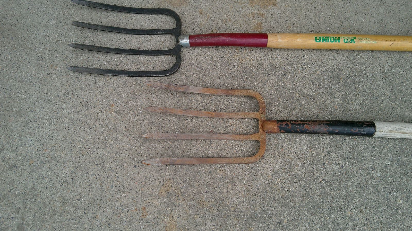 2--Potato Pitchforks Union One $25 Older U D One $15