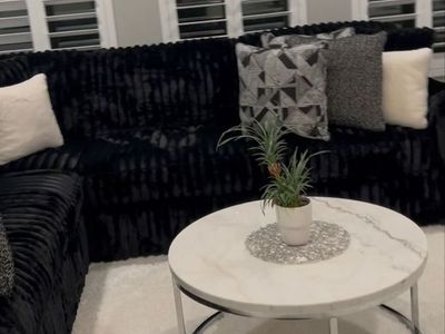 (NEW) Sectional W/ matching Swivel Chair
