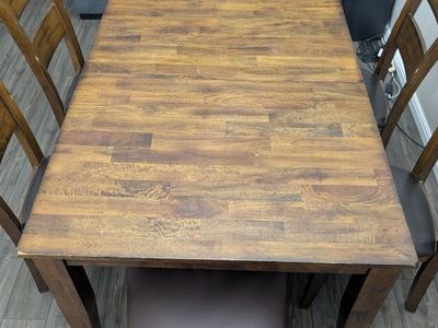 Dining Table and chairs solid wood with butterfly