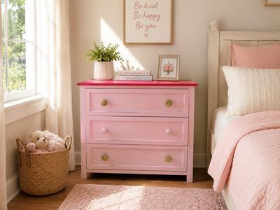 pink dresser