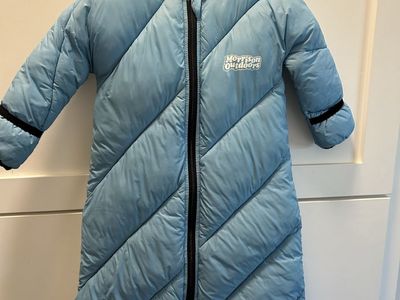 Morrison Outdoors Baby Sleeping Bag, Blue, 6-18 Months, 40-60°F, Puffy Winter Infant Wearable Blanket