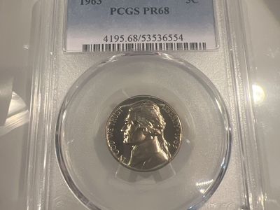 1963 Jefferson Nickel PCGS PR68 Graded Proof Coin