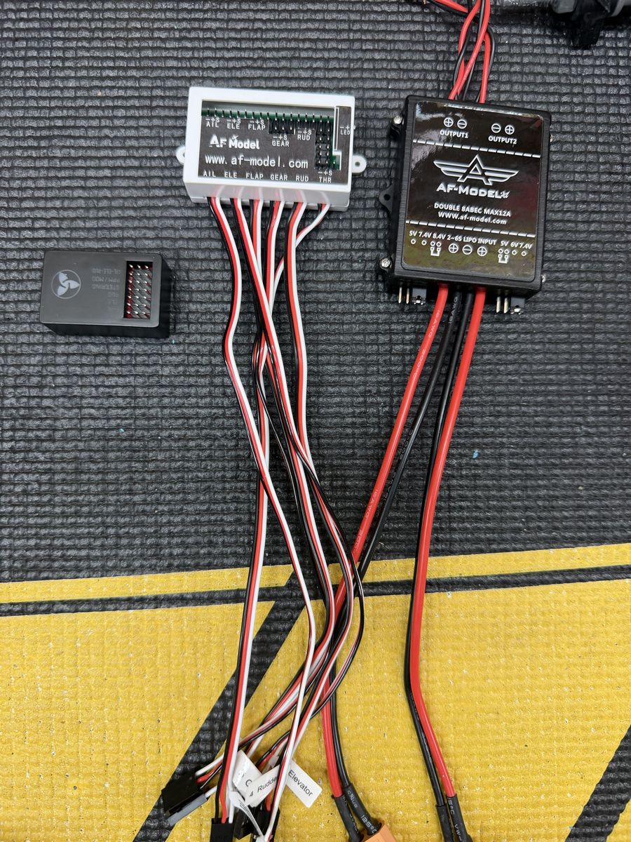 AF Model Double SABEC MAX12A BEC & AIL ELE FLAP GEAR RUD THR RC Servo Controller free ring, Gyro