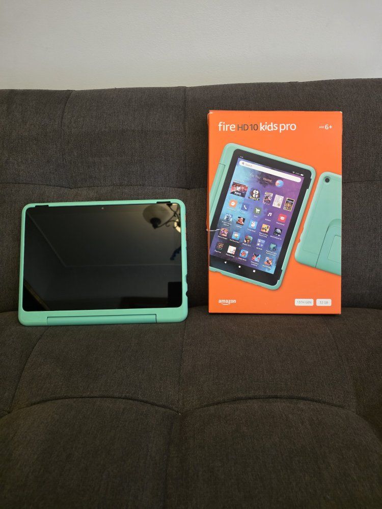 Amazon Fire HD 10 Kids Pro Tablet (10.1", 11th Gen, 32GB) - Aqua, with Kid-Proof Case