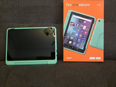 Amazon Fire HD 10 Kids Pro Tablet (10.1", 11th Gen, 32GB) - Aqua, with Kid-Proof Case