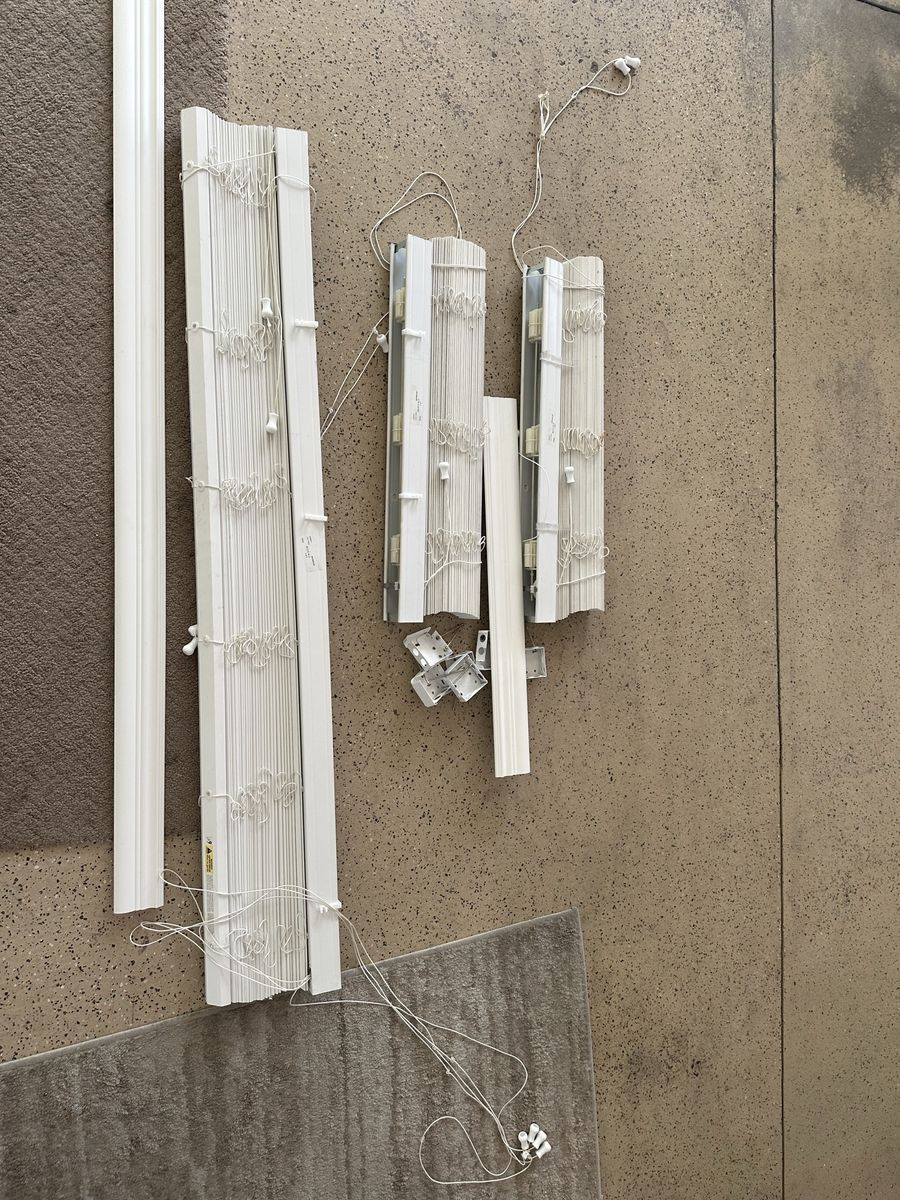 White Corded Venetian Blinds - 3 sets: 56.5"x44.5" & 26.5"x44.5" - Complete with Hardware