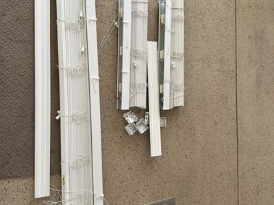 White Corded Venetian Blinds - 3 sets: 56.5"x44.5" & 26.5"x44.5" - Complete with Hardware