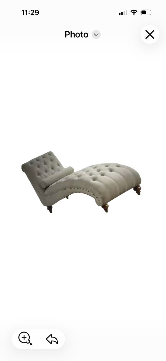 Rosevera Teofila Tufted Chaise Lounge Chair, Beige