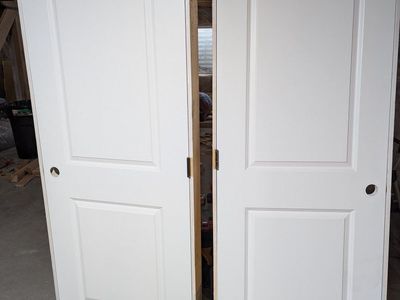 Pair of Pre-Hung 2-Panel Interior Doors (30" x 78") – Left & Right Hand – Hardware Included