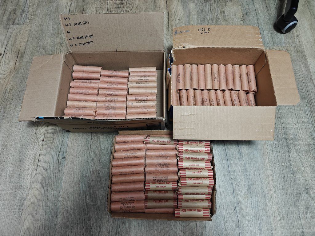 Original Bank-Wrapped (OBW), unopened rolls of 1960–1963 Denver Lincoln cents