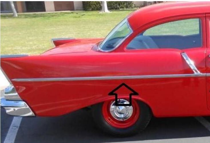 WTB / ISO - 1957 Chevy 150 Trim - 2dr 2 door - Long Spear Quarter Trim piece