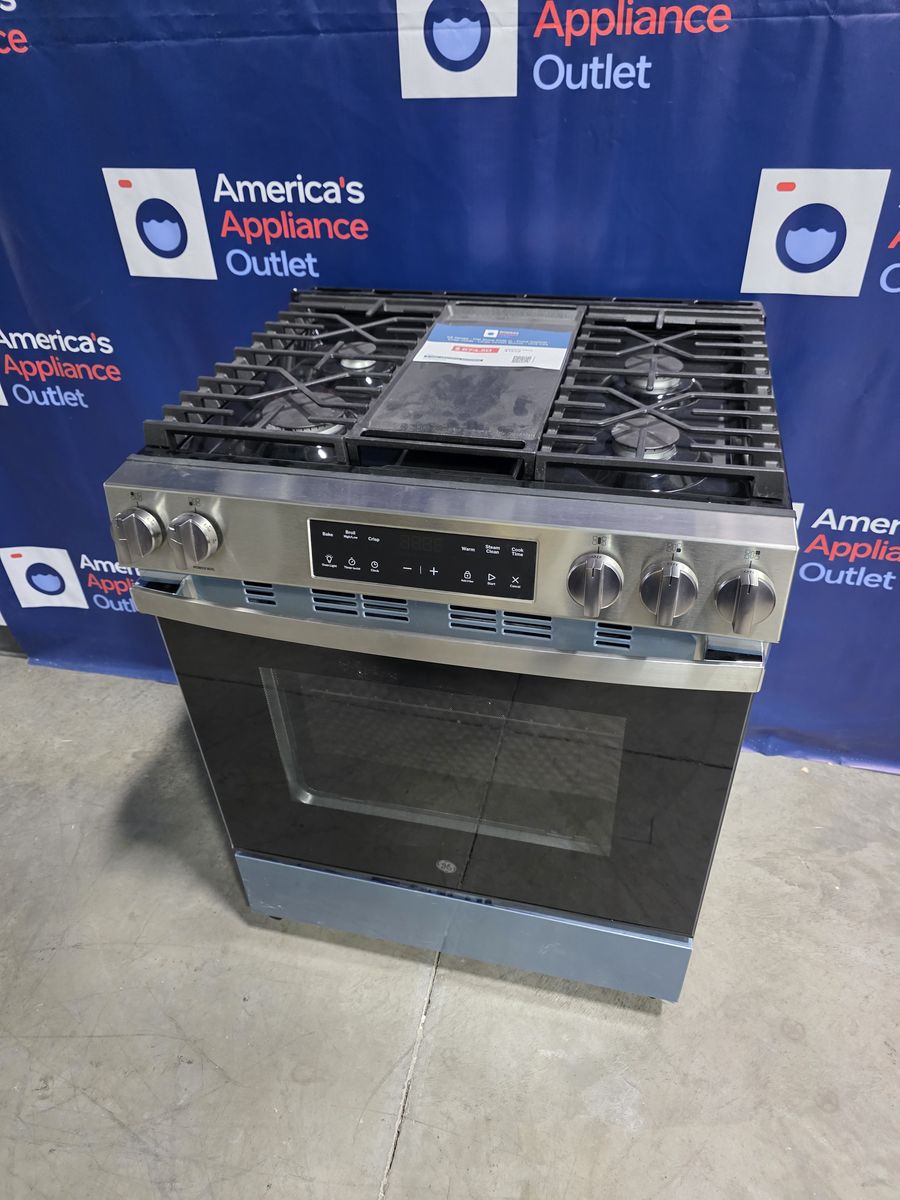 GE Slide-In Gas Range with EasyClean (Stainless Steel), 30-Inch Wide, 5.3 Cu. Ft.