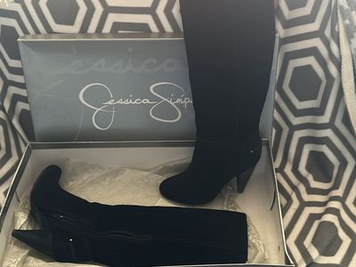 Jessica Simpson VIRNICA2 Black Split Suede Knee-High Boots - Size 7.5M