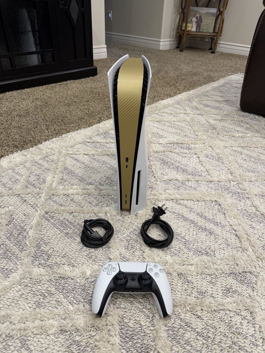 Sony PlayStation 5 PS5 Disc Edition Console w/ Controller & Cords - Gold Skin