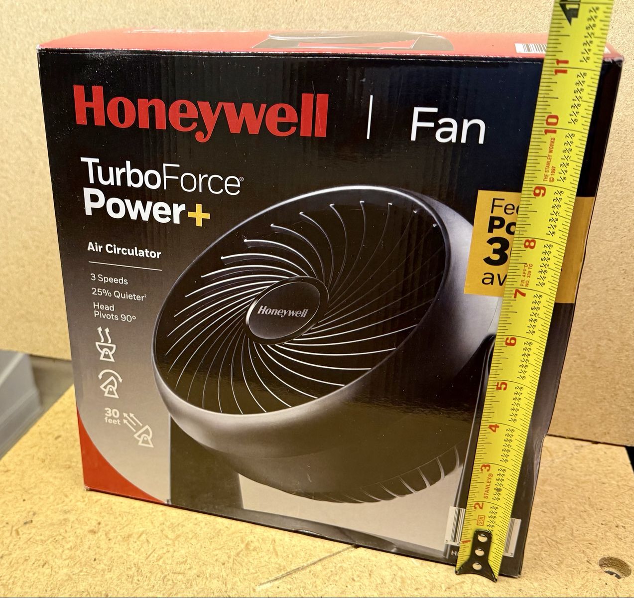New Honeywell TurboForce Power+ Air Circulator Fan, 3 Speeds, 90° Pivot Head