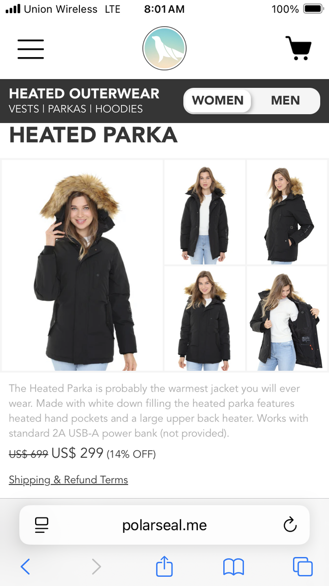 Heated Jacket-Size Medium