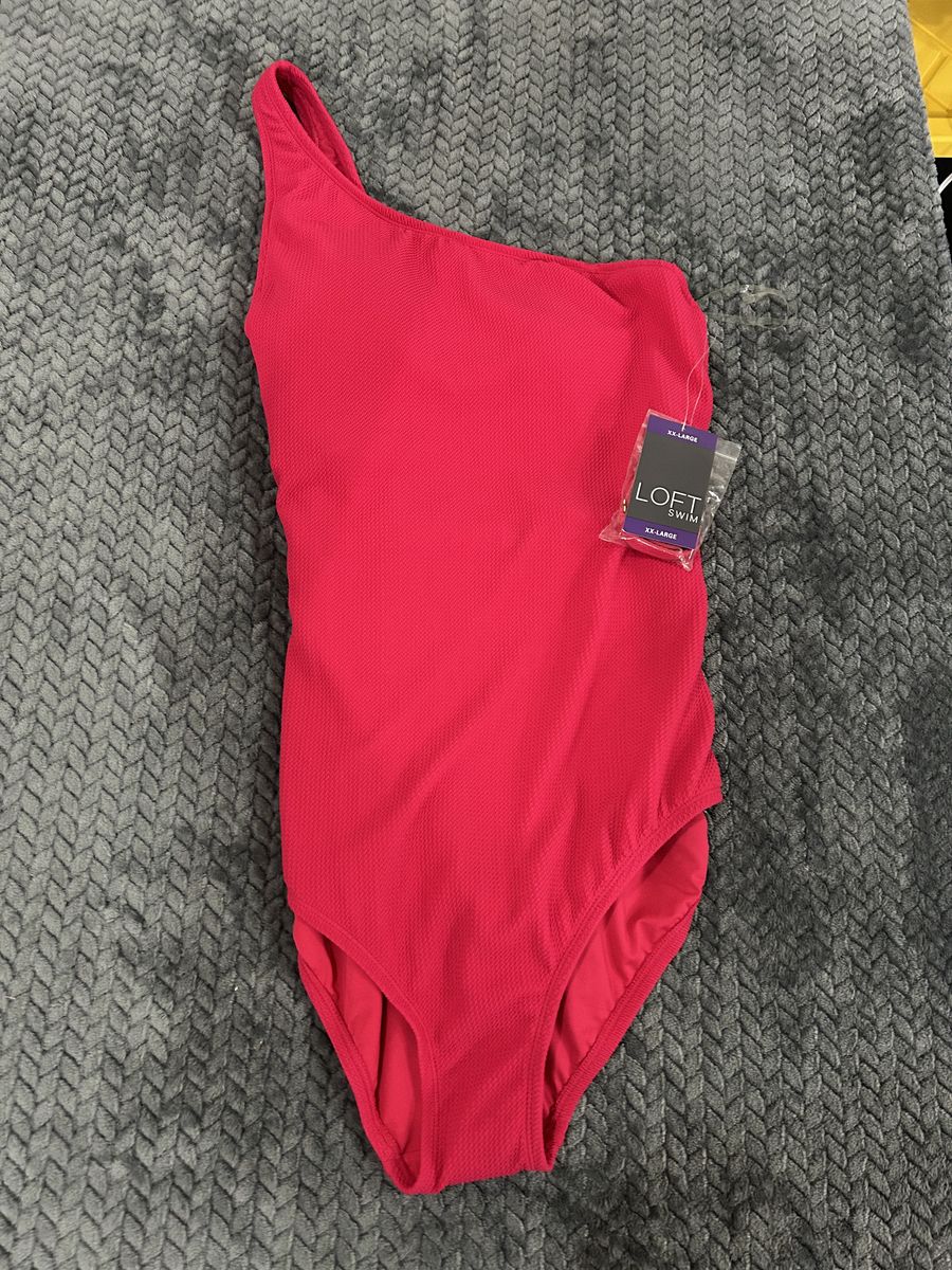 NEW Loft Women's Asymmetrical Textured One-Piece Swimsuit 2XL