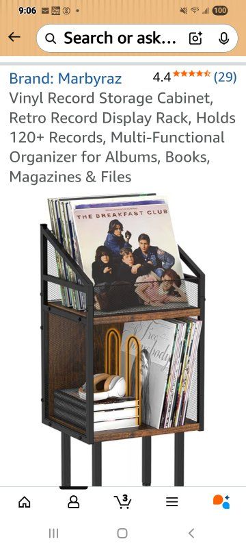 New in Box! Vinyl Record Storage Cabinet Rack