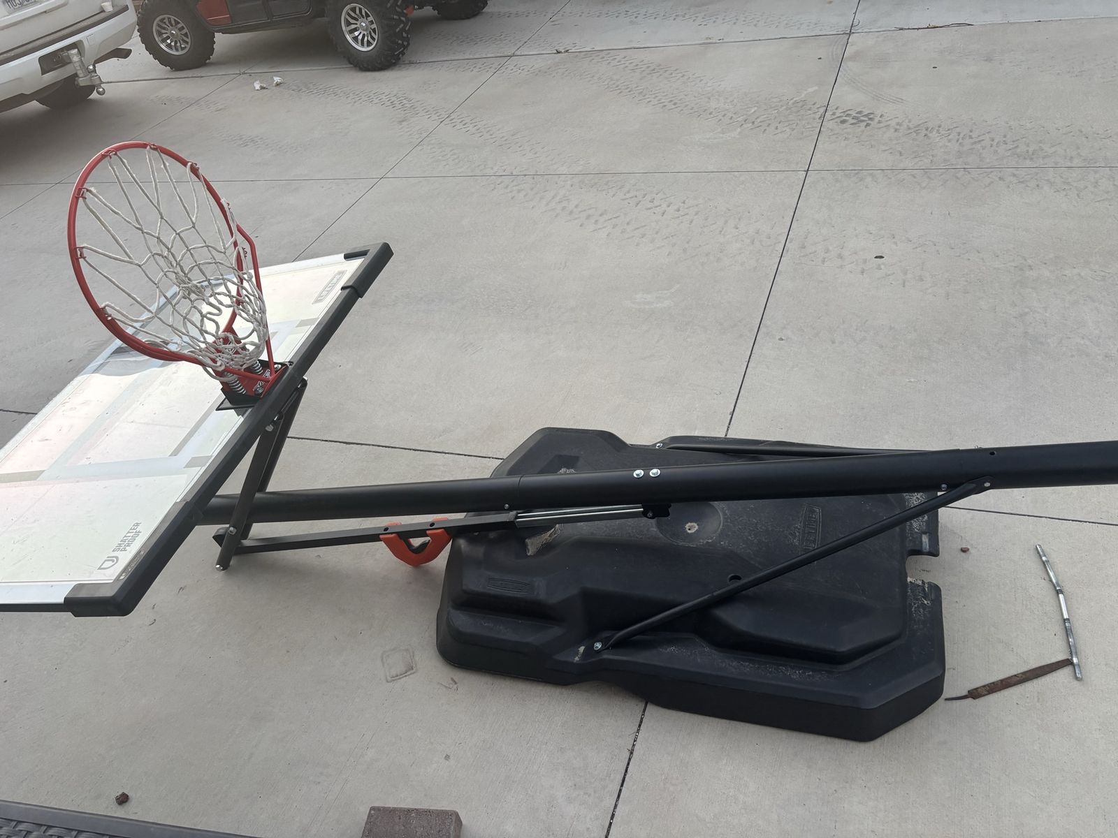 Broken Lifetime Shatter Proof Basketball Backboard and Rim