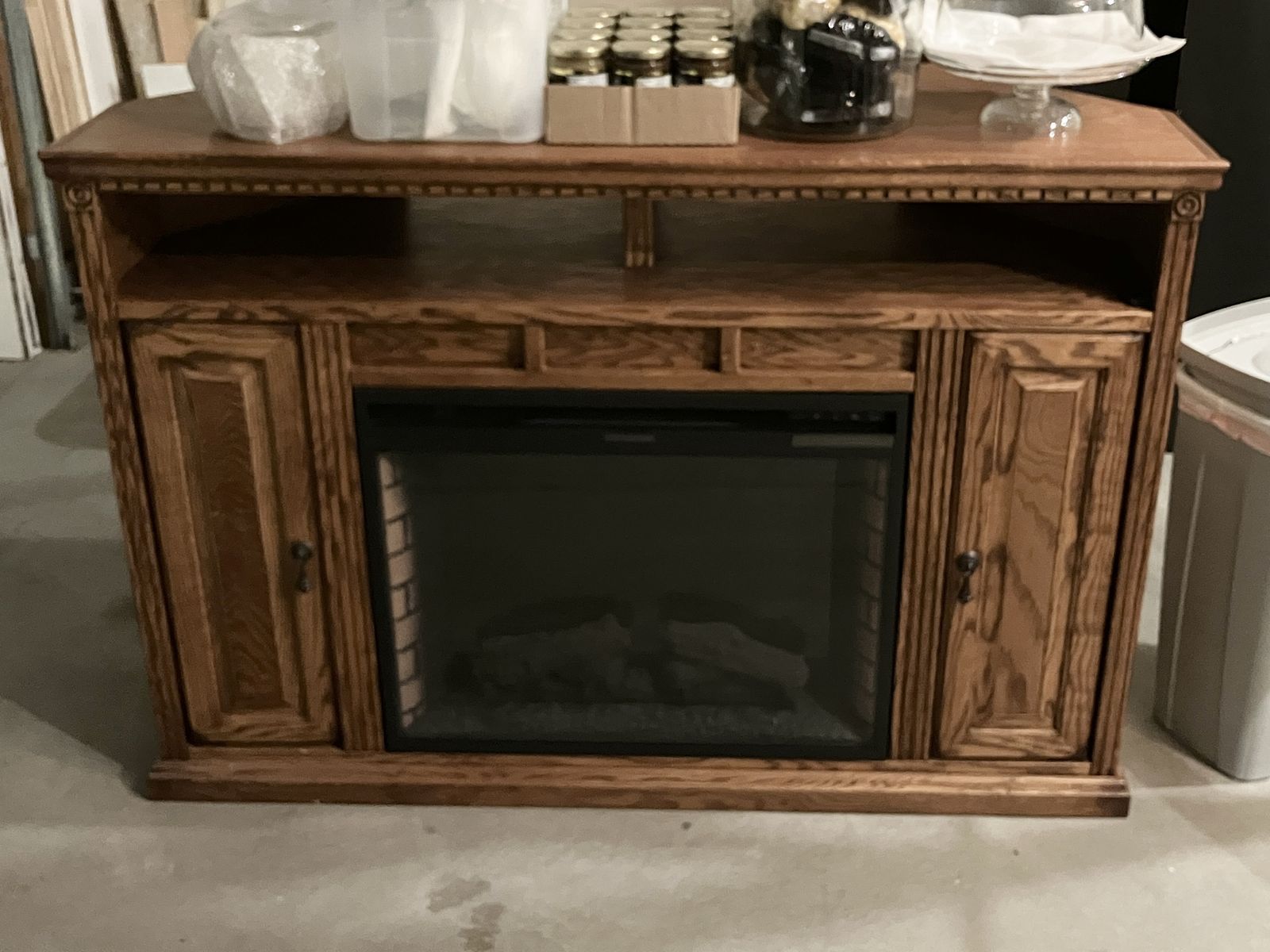 Electric Fireplace Entertainment Stand Cabinet