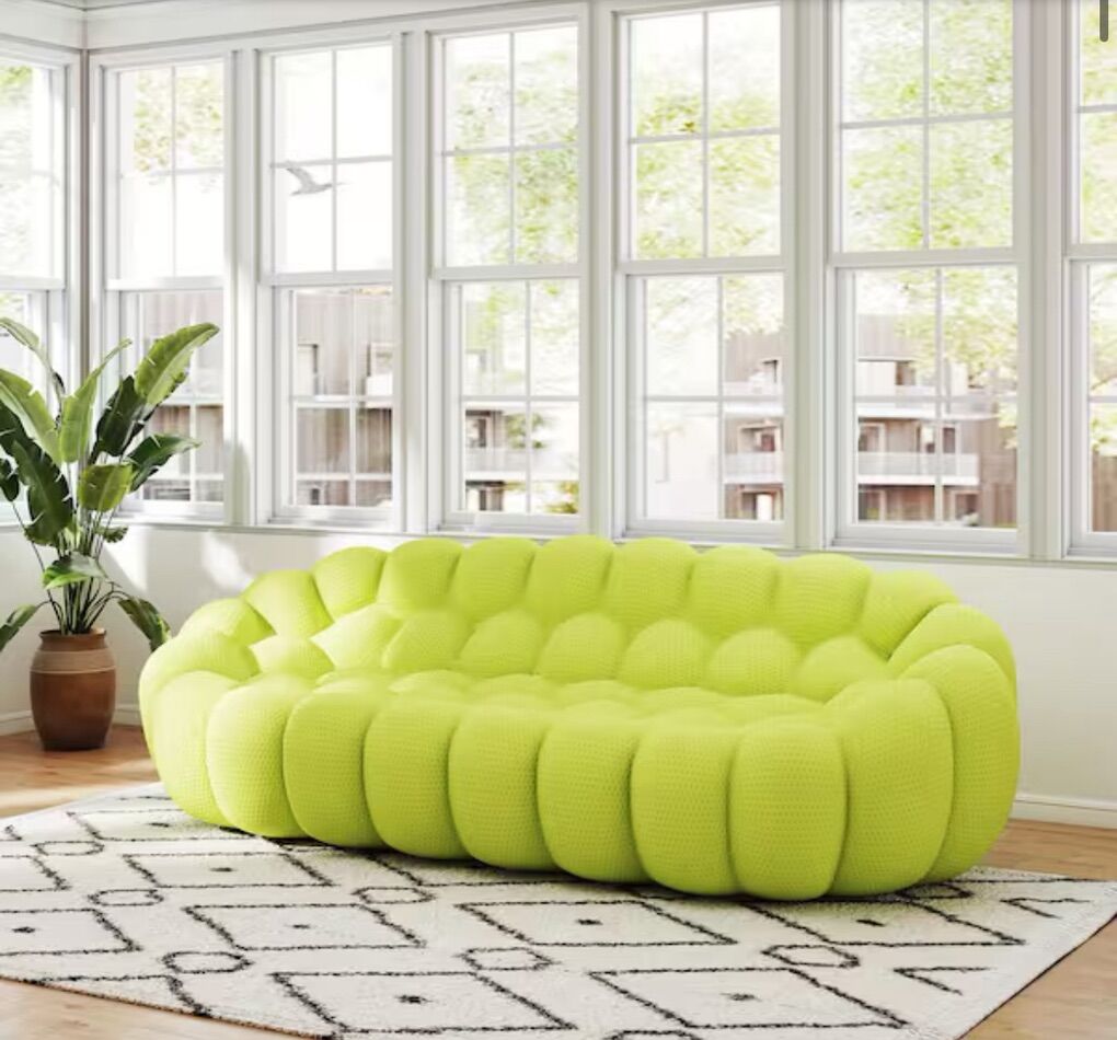 NEW Pickleball gameroom 96 Inch Bubble Couch Sofa green