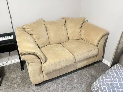 Tan Microfiber LoveSeat