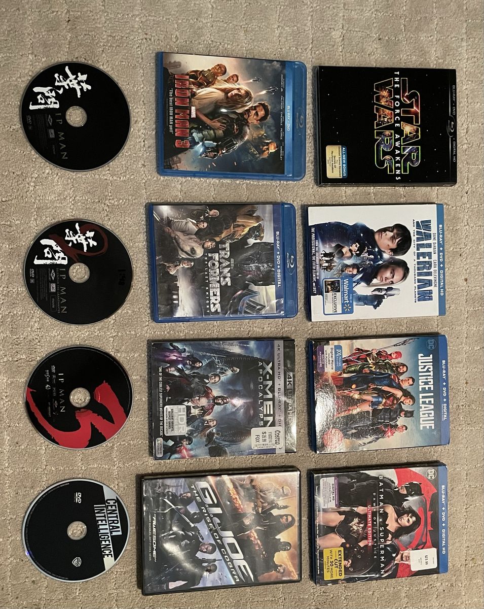 Assorted Blu-ray and DVD Movie Lot - Star Wars, Marvel, DC & More