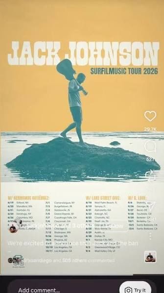 Jack Johnson Concert Ticket + Premier Parking