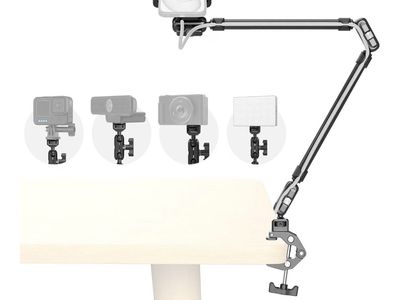 Adjustable Desk Mount Overhead Arm Stand with Phone Holder & Cable Organizer