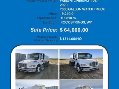 Water truck 2000 gallon , 2020 nice truck low miles