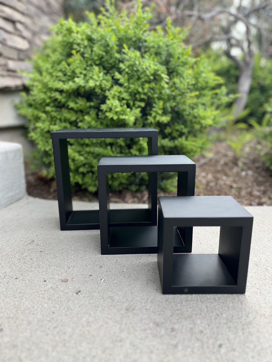 Set Of 3 Decorative Black Cube Shelves | $25 OBO