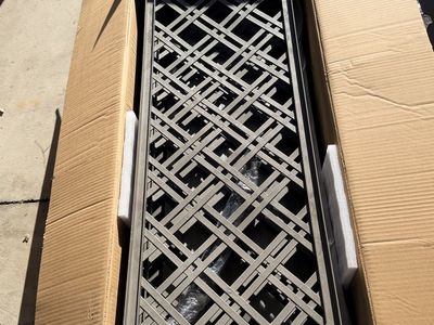 New Outdoor Patio Plastic Privacy Screen Planter Box with Wheels, Trellis Design