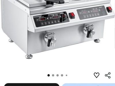 EGGKITPO 24L Commercial Induction Dual Tank Deep Fryer Countertop Electric 120V 3600W