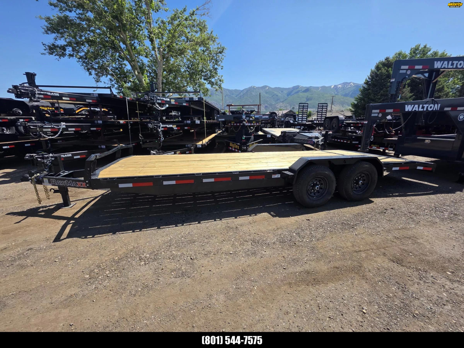 2025 RawMaxx 7X22 ECX Car Hauler Equipment Trailer