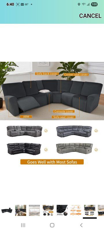 New in Package! 5-Seat Sectional Couch COVER!